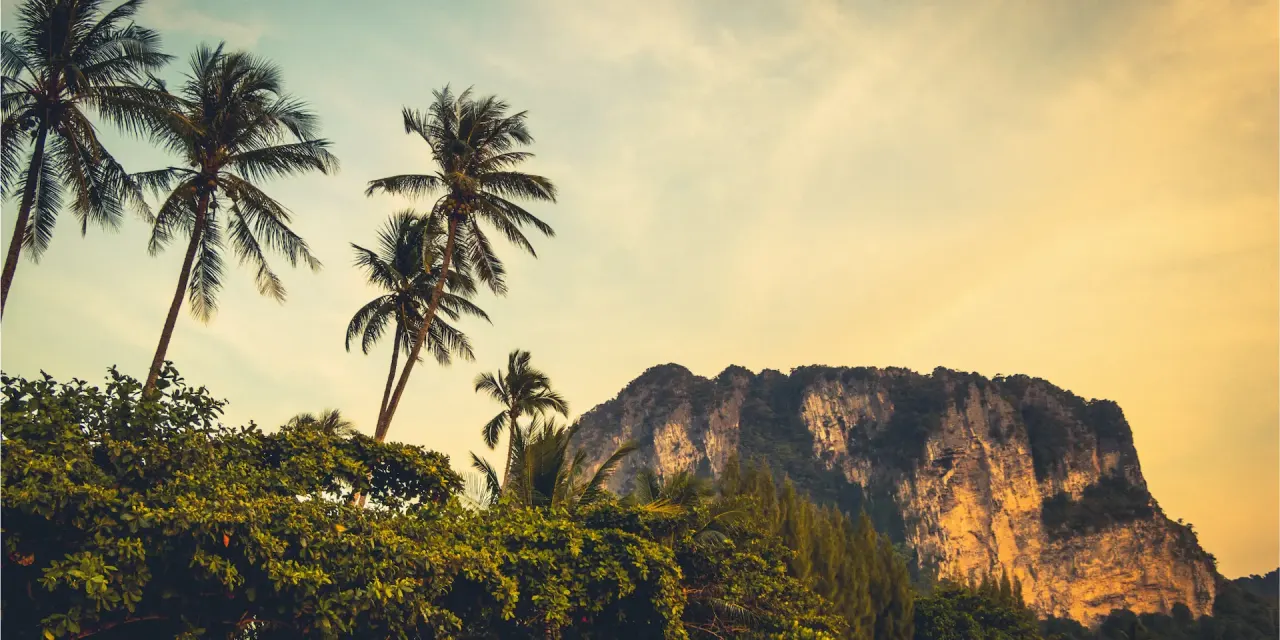 Limestone scenery and tropical landscape around Ao Nang, Krabi